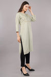 Embroidered Yoke Straight Kurta