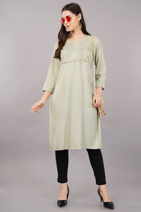 Embroidered Yoke Straight Kurta