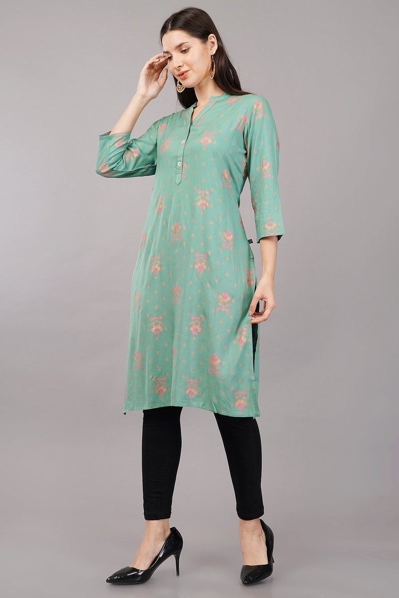 Floral Butta Print Straight Kurta