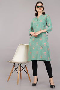 Floral Butta Print Straight Kurta