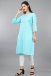 Printed Round-Neck Straight Kurta