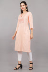 Straight Kurta with Mirror Embroidery