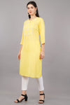 Straight Kurta with Embroidered Yoke