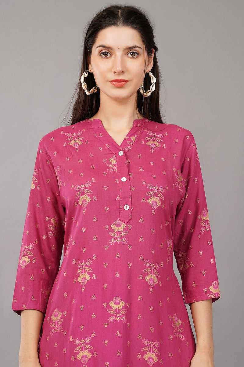 Floral Butta Print Straight Kurta