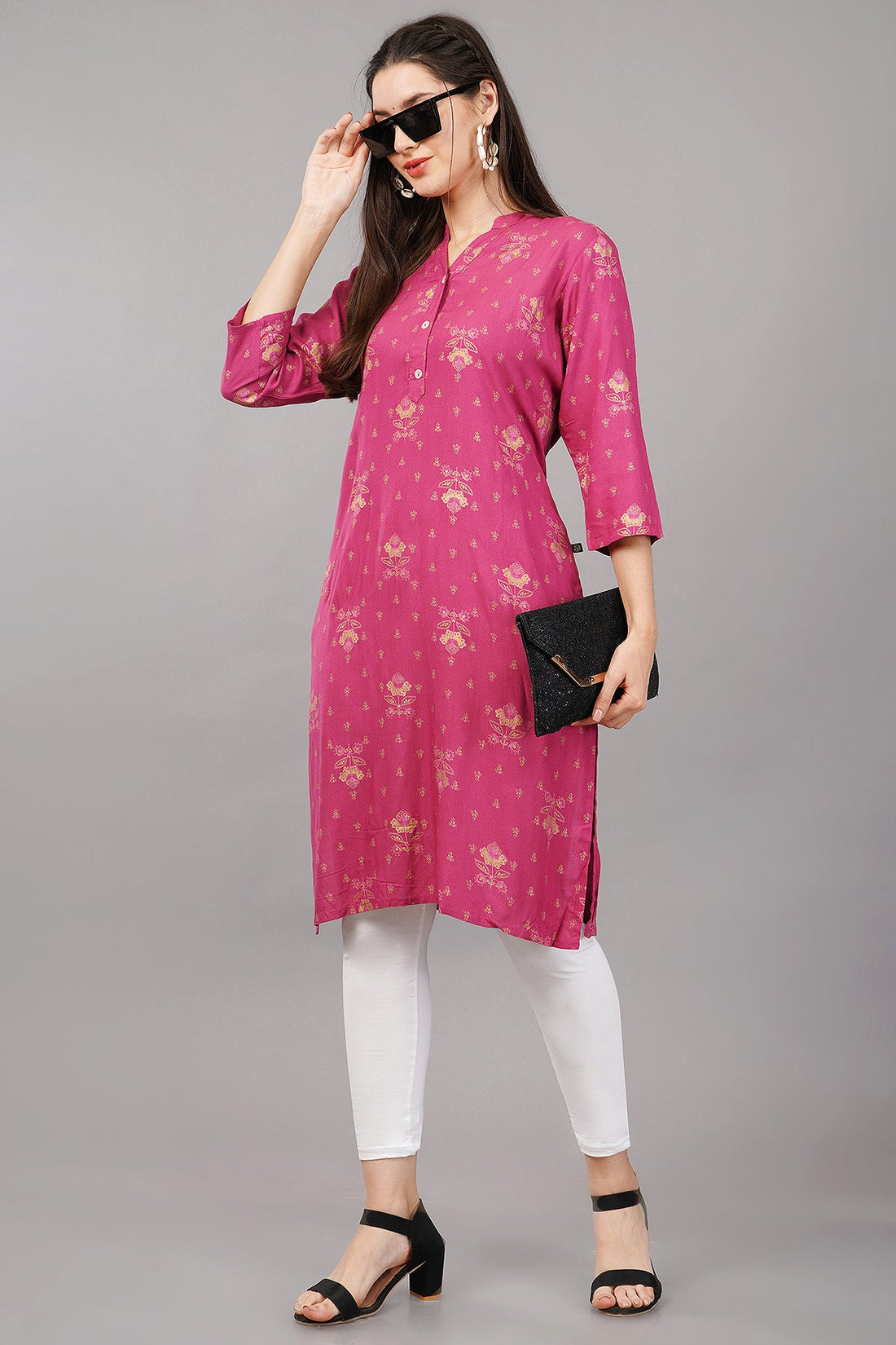 Floral Butta Print Straight Kurta