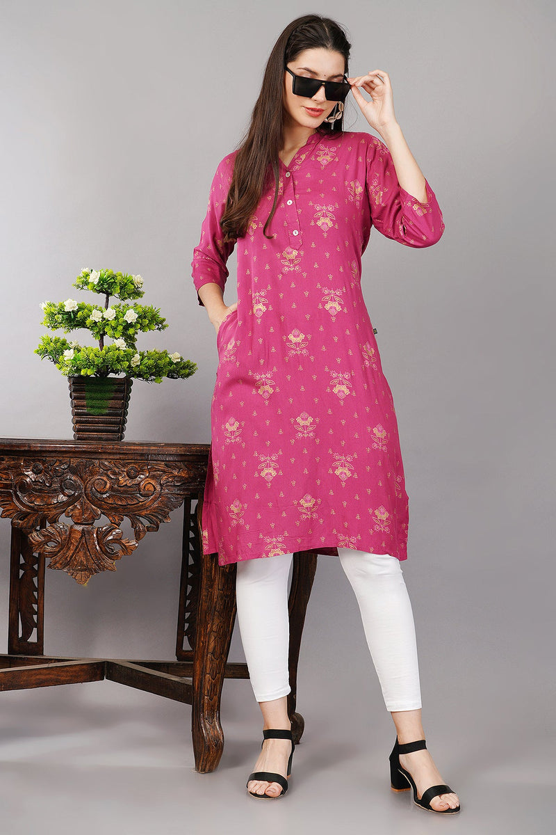 Floral Butta Print Straight Kurta