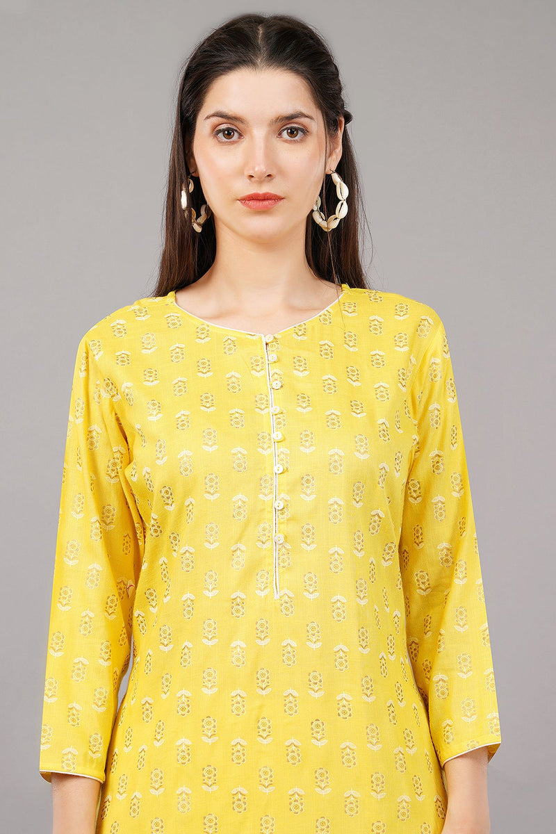 Floral Print Straight Kurta