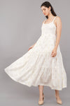 Bombay Paisley White Printed Tiered Boho Dress