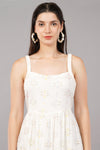 Bombay Paisley White Printed Tiered Boho Dress