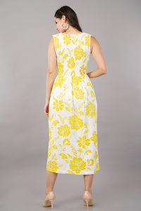 Bombay Paisley Yellow Floral-Patterned Dress