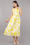 Bombay Paisley Yellow Floral-Patterned Dress