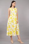 Bombay Paisley Yellow Floral-Patterned Dress