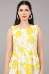 Bombay Paisley Yellow Floral-Patterned Dress