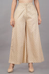 Beige Geometric Print Flared Trouser