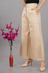 Beige Geometric Print Flared Trouser