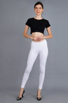 Shruthi Ankle Length Leggings with elasticated Waist||WHITE