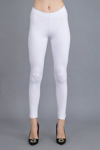 Shruthi Ankle Length Leggings with elasticated Waist||WHITE