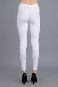 Shruthi Ankle Length Leggings with elasticated Waist||WHITE