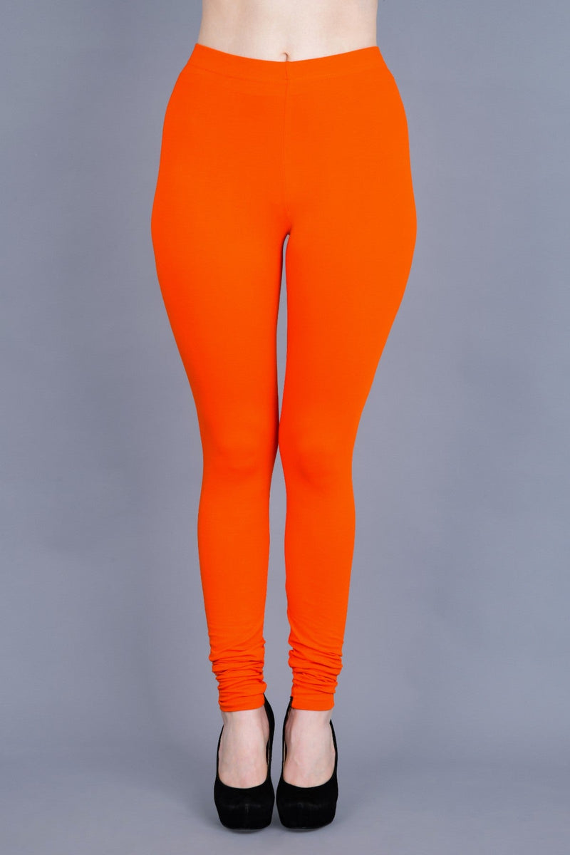 Shruthi Stretch Churidar Leggings || DARK ORANGE