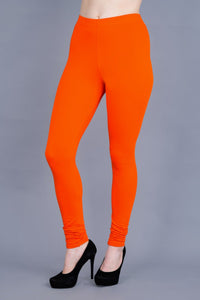 Shruthi Stretch Churidar Leggings || DARK ORANGE