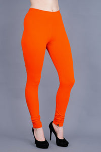 Shruthi Stretch Churidar Leggings || DARK ORANGE