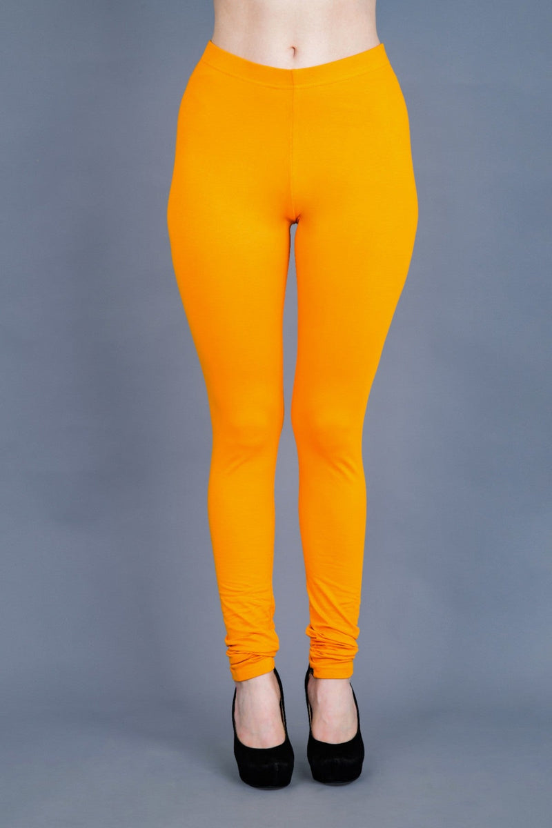 Shruthi Stretch Churidar Leggings || MANGO YELLOW