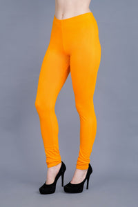 Shruthi Stretch Churidar Leggings || MANGO YELLOW