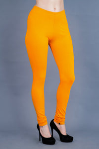 Shruthi Stretch Churidar Leggings || MANGO YELLOW