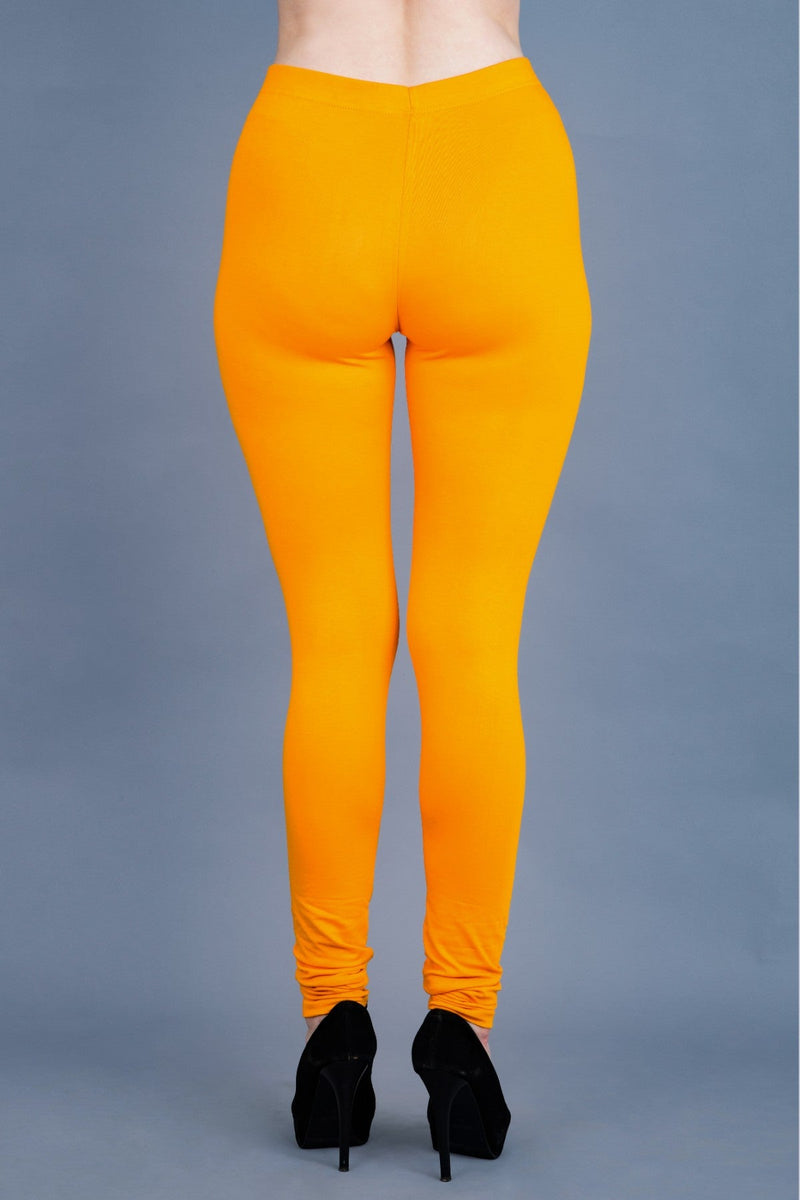 Shruthi Stretch Churidar Leggings || MANGO YELLOW